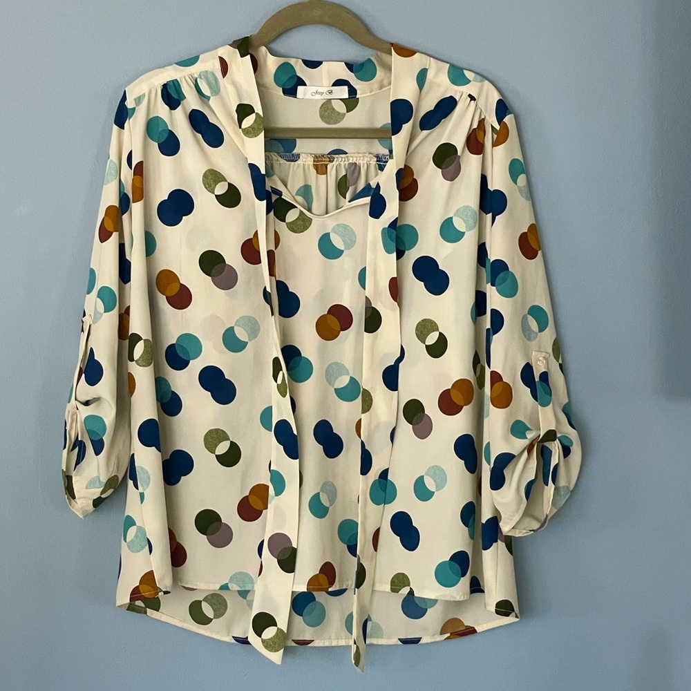 ModCloth Polka Dot Peasant Top